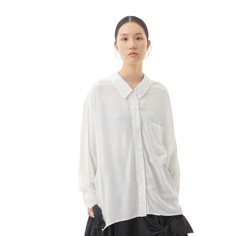 

Manufacturer Wholesale Plus Size Ladies' Blouses Trendy Spring and Summer New 2022 Solid Color Elegant Casual Shirt 81998