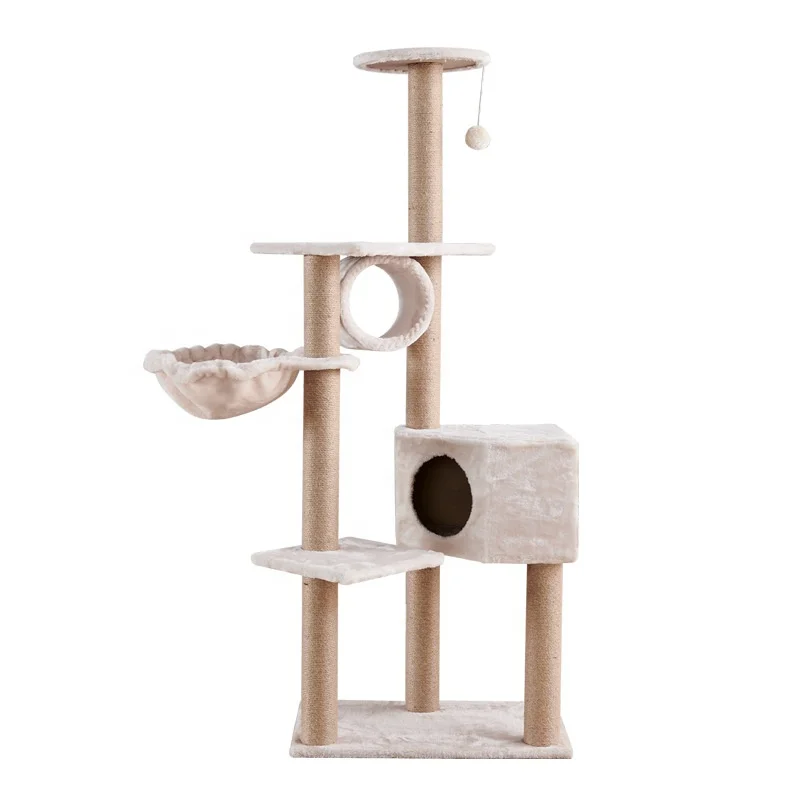 

factory wholesale cat scratch trees cat condo tree tower with hammock large cat tree condo with scratching board