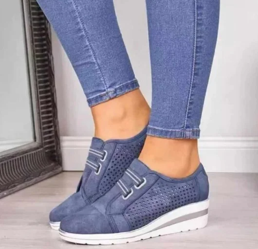 

New High Heel Lady Casual Women Sneakers Leisure Platform Shoes Breathable Height Increasing Shoes Women Flats