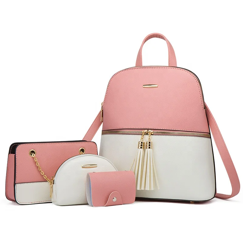 

Women Wholesale Fashion Leather Crossbody Tassel Bag Ladies Bags Handbag Set Backpack