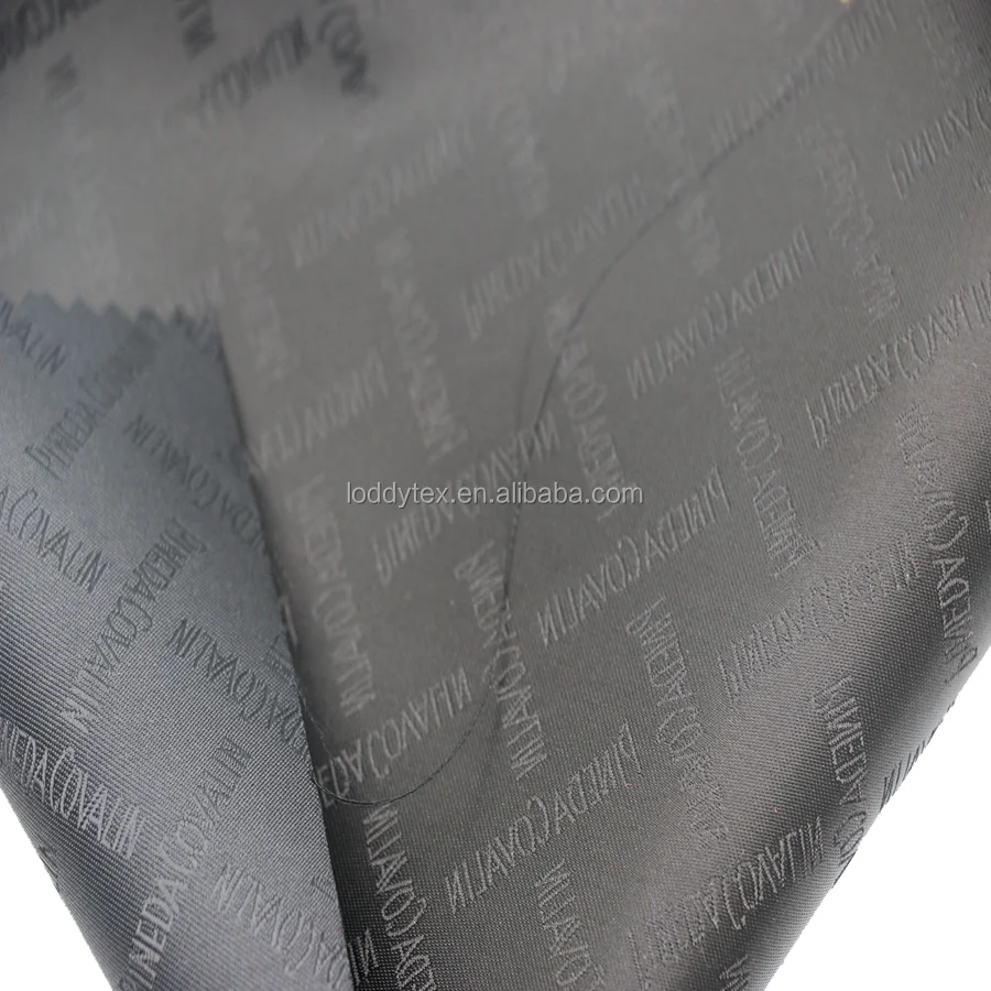 100% Polyester Fabric Lining  Logo Of Jacquard  For handbag
