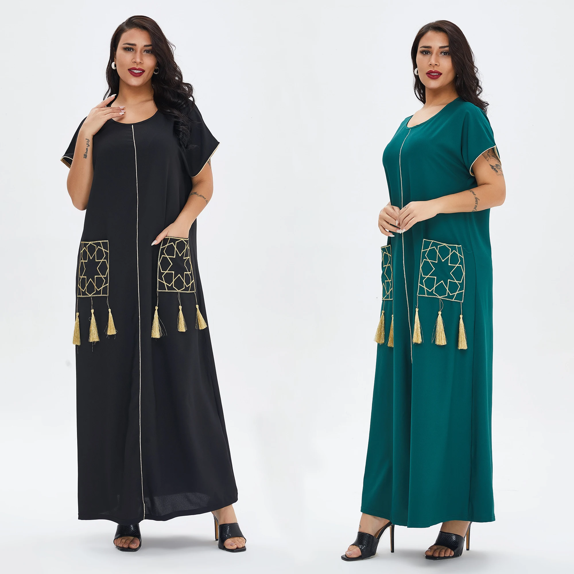 

Arab Gown Women's Sleepwear Pajamas Robe Home Night Dresses for Women muslim dress maxi kaftan caftan islam islamic clothing, Picture color