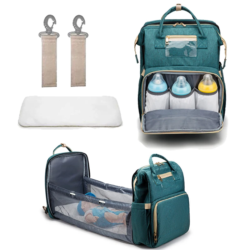 

OEM/ODM wholesale waterproof travel mummy foldable crib changing bed baby nappy mommy diaper bag backpack