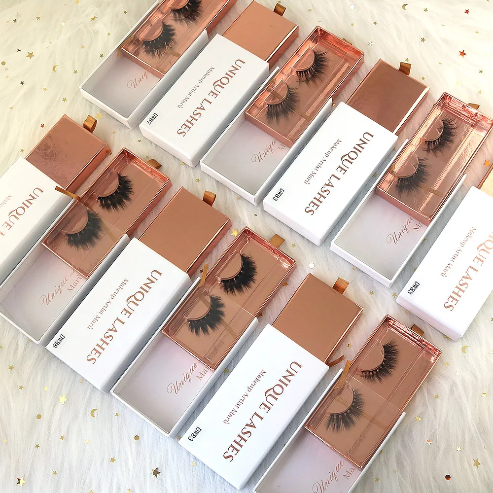 

private brand eyelash box with drawer wholesale customized lashes box rose gold eyelashes packing white and gold eyelash box
