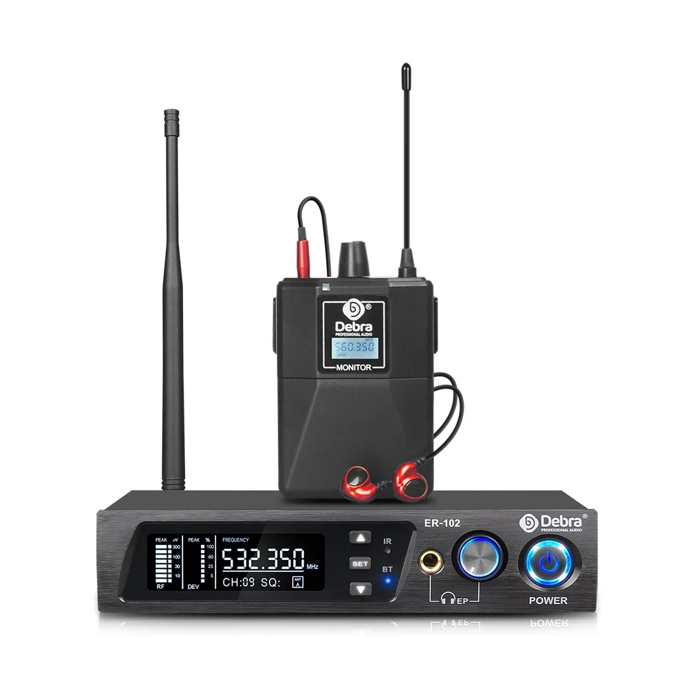 

Debra Audio ER-102 UHF Wireless in Ear Monitor System with Monitoring Type for Stage Recording Studio Musicians