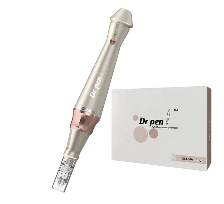 

derma pen E30 Wired New Design Golden Microneedling Derma Pen Electric Dermapen Rolling Skincare Treatment, Silver