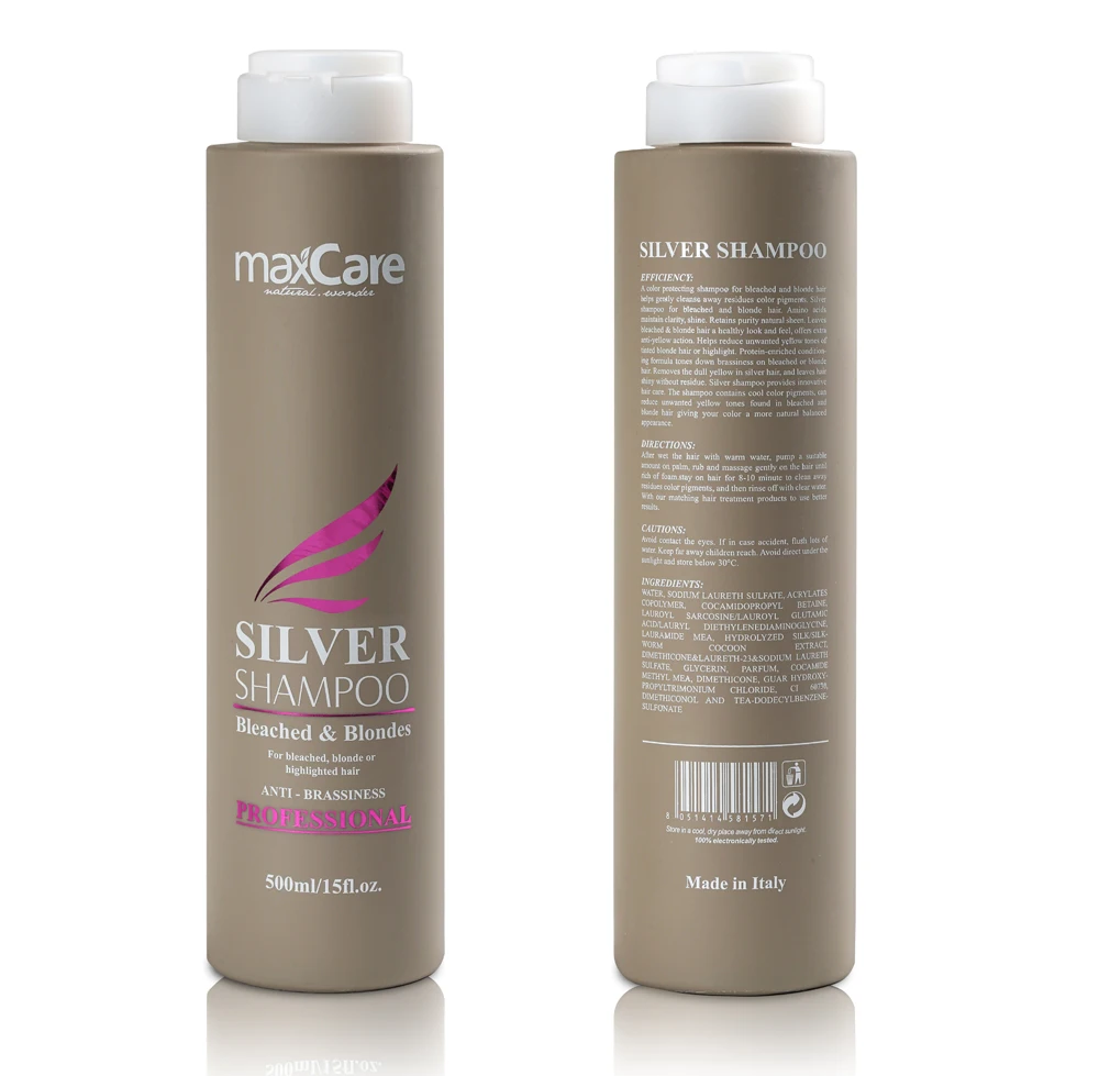 

Silver Brightening Purple Shampoo for all shades of silver, gray, and blonde hair and enhance highlights