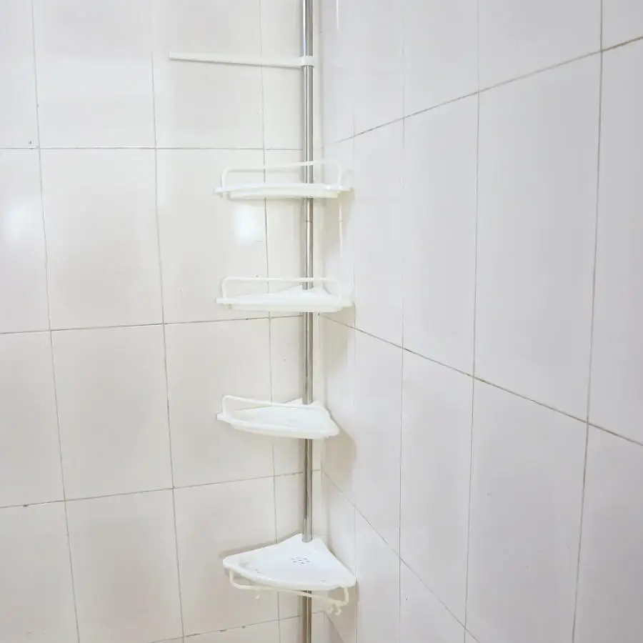 Полка для ванной комнаты телескопическая угловая хром 110-250