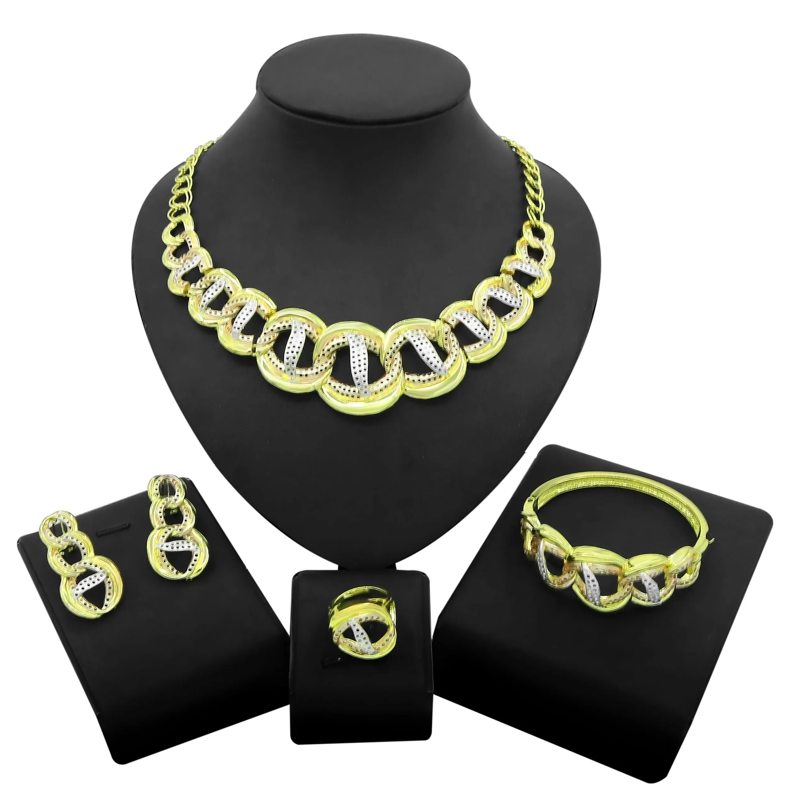 

Yulaili Factory Direct Sales 18K Italian Gold Jewelry Set For The Party Beautiful And Noble Woman Costume Collar Jewelry Sets