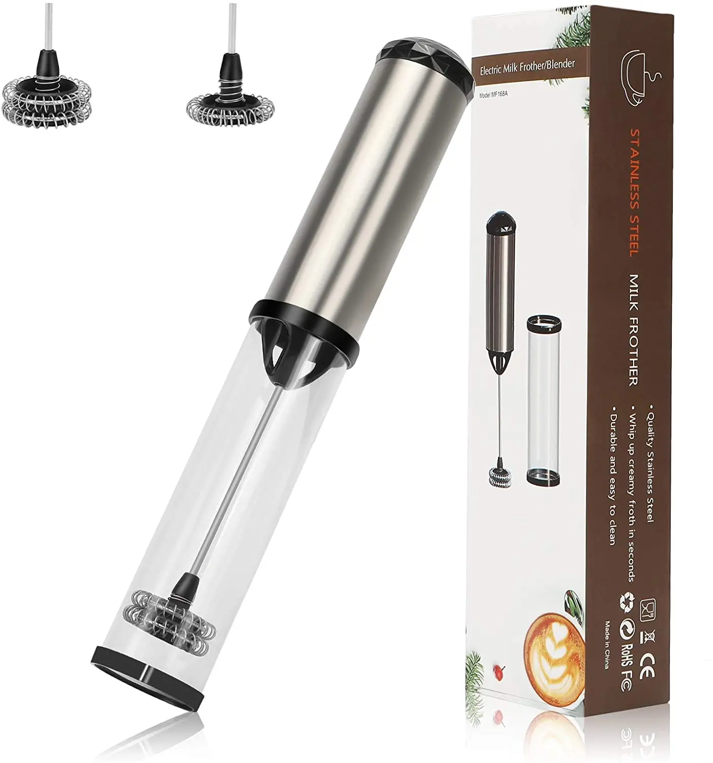 

High quality Battery operated milk frother handheld foam maker custom milk frother milk blender handheld usb frother