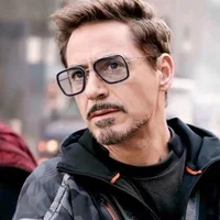

DHK66128 Tony Stark Iron Man Sunglasses New Fashion Gafas De Sol Brand Designer Square Frame Mens Sunglasses