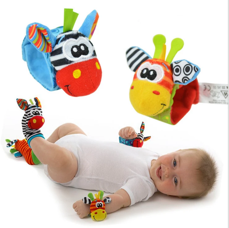 

Baby Rattle Socks Baby Rattles Stuffed Toys Animal Socks Wrist Strap Education Toy, Multiple