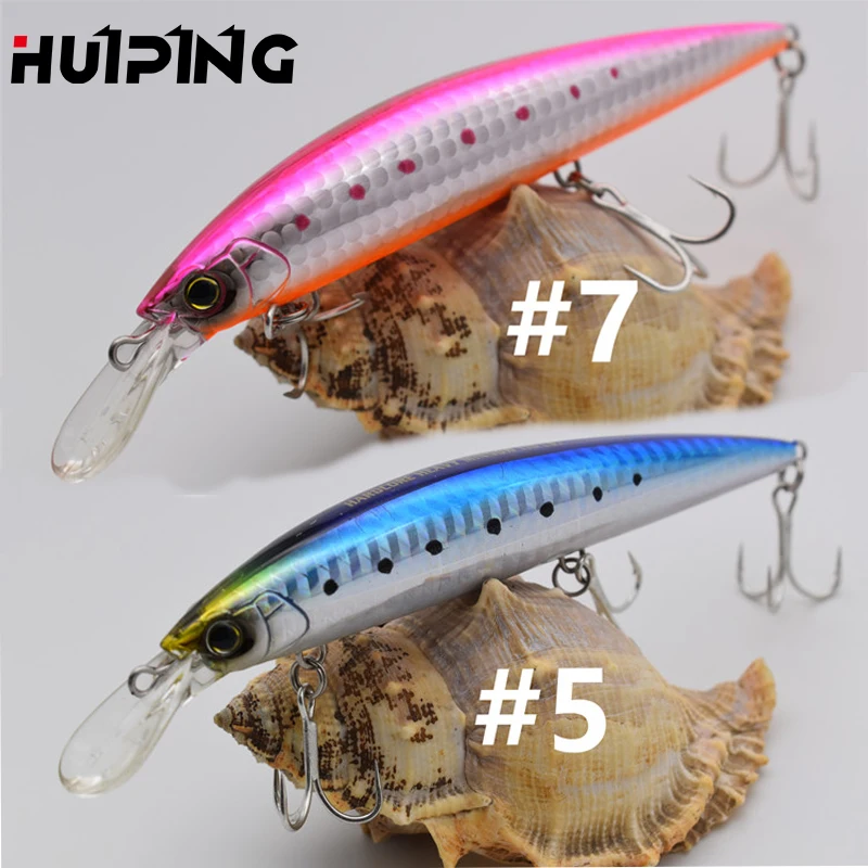 

HUIPING 110mm 37g Heavy Sinking Minnow Long Casting Sea Bass Saltwater Minnow Wobbler Minnow Fishing Bait, 13 colors