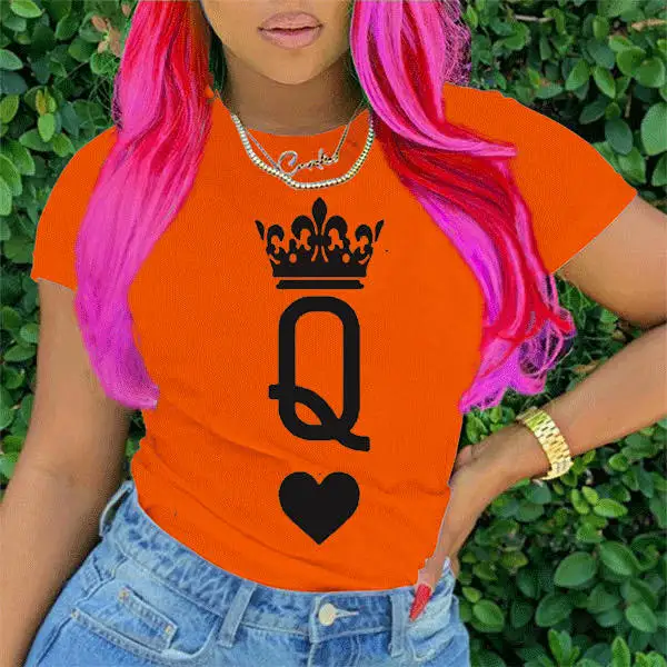 

2020 summer 100% cotton t-shirts women short sleeve fashion cartoon vintage pattern ladies' blouses streetwear plus size, 6 color as picture