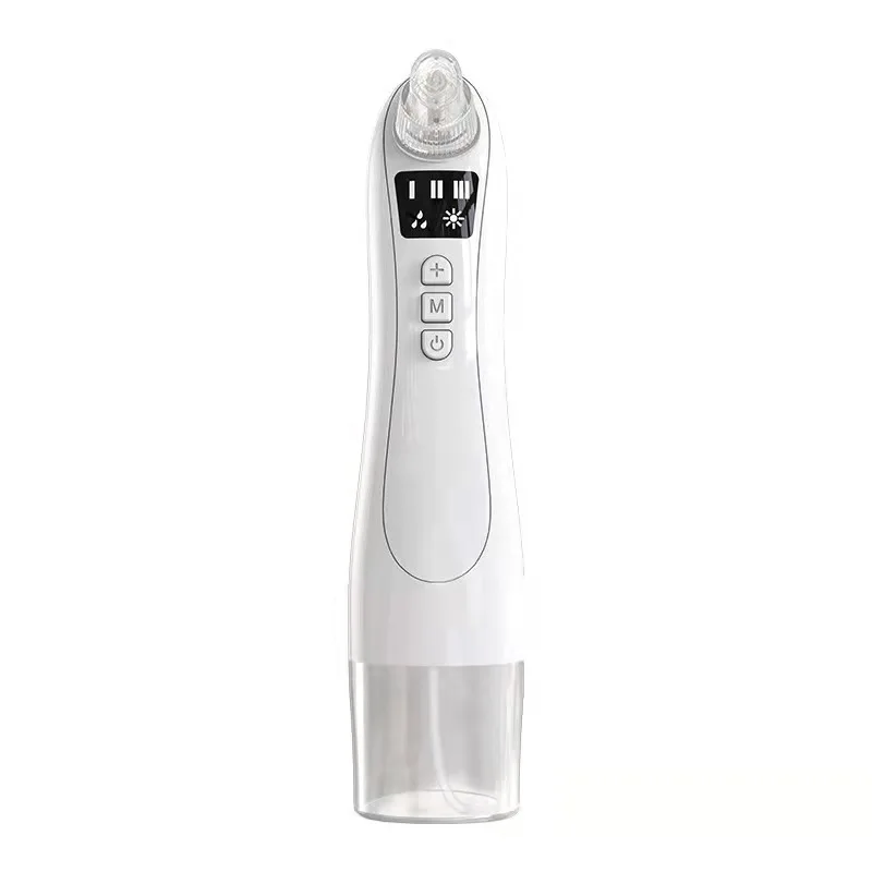 

Fast USB Rechargeable Pore Vacuum Facial Ion Blackhead Black Dot Removal Extractor Tool Device with 3 Suction Power, White