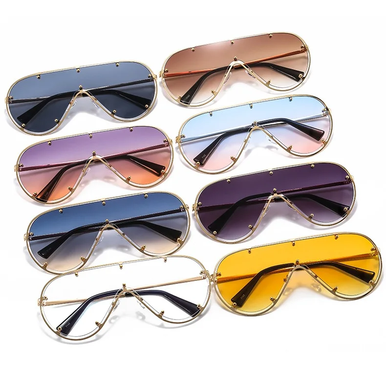 

High Quality Big Frame Designer Sun Glasses Famous Brands Flat Top Pilot Sunglasses for Men Women