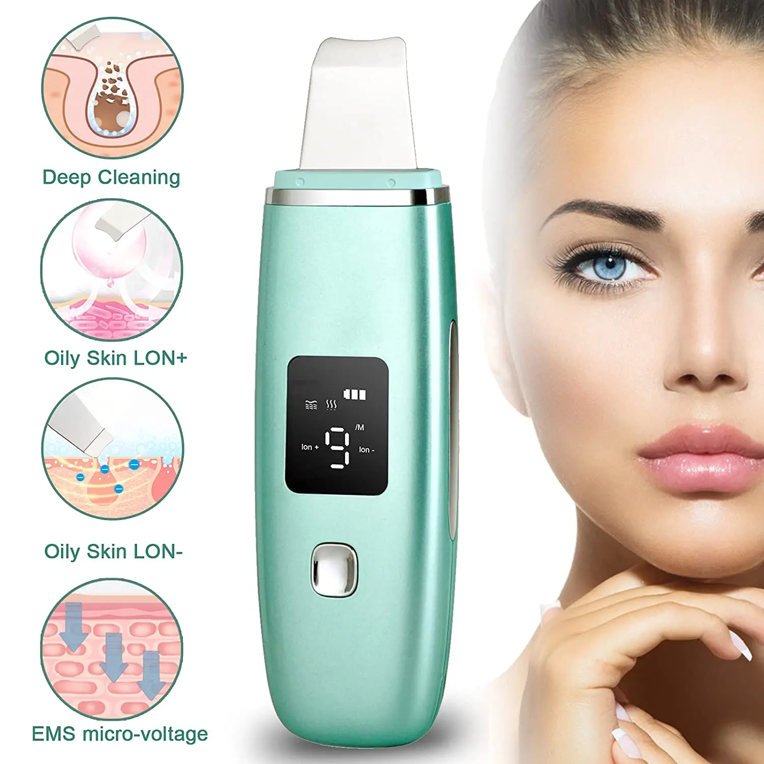 

Home use deep cleansing beauty equipment ultrasound beauty machine waterproof ultrasonic skin scrubber