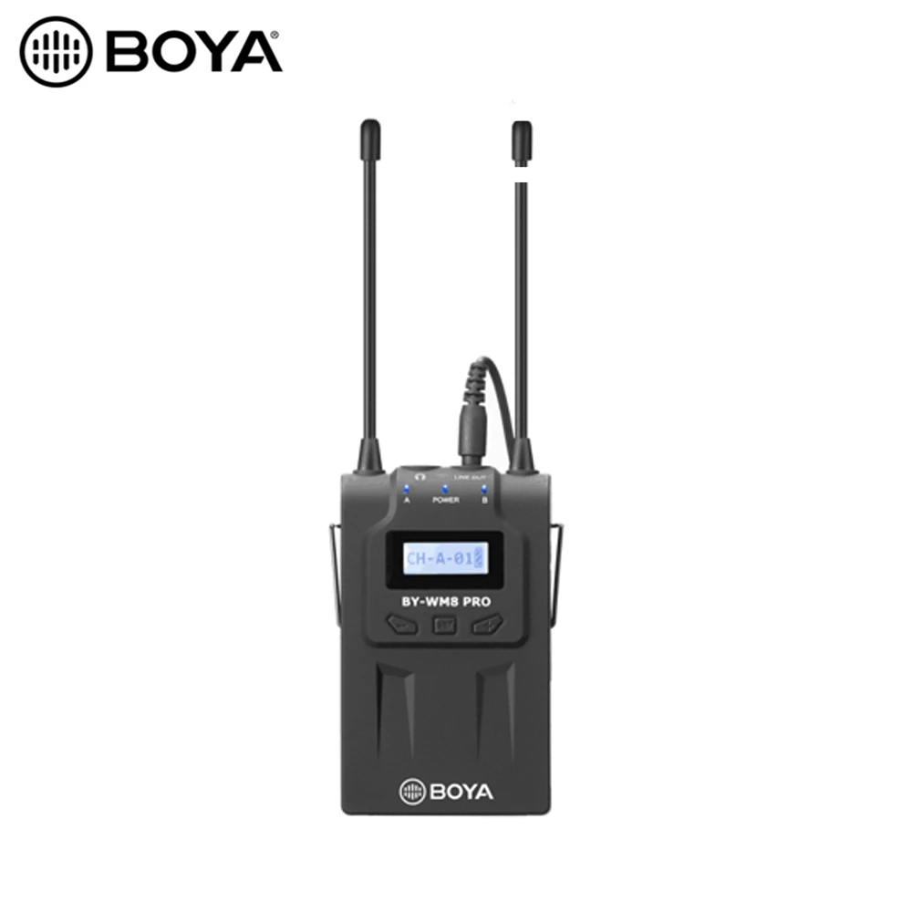 

BOYA RX8 Pro Dual-Channel Wireless Bodypack Receiver for Handheld Wireless Microphone System for Canon Nikon DSLR Video Camera