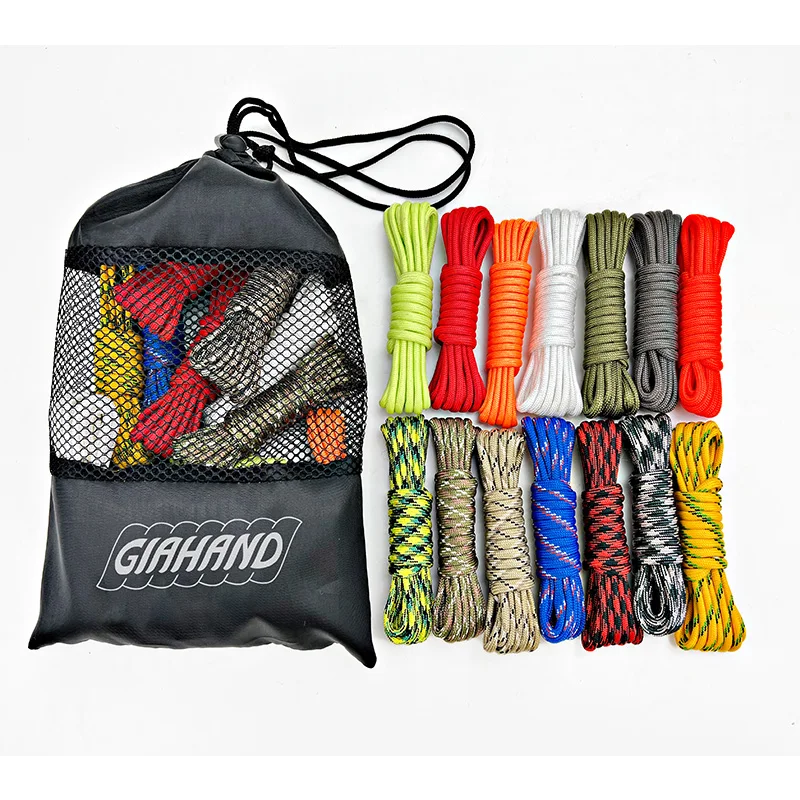 

24PK PET 5/32 in x10ft 4mm 7 Core 550 paracord rope, Green camo