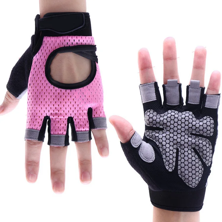 

Fitness Weightlifting Workout Gloves Enhanced Grip Breathable Women Exercise Gloves, Pink, grey, blavk