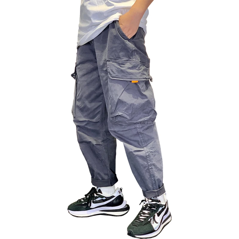 

Wholesale Autumn Spring Outdoor Trousers Street Wear Multiple Pockets Casual Cargo Pants For Men, 4colors