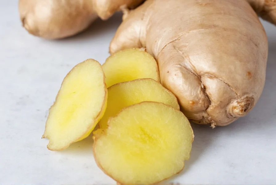 Three methods of freezing ginger: whole root, sliced pieces, and grated portions in ice cube tray