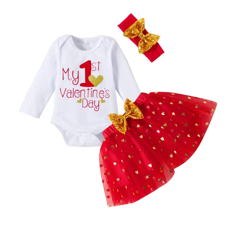 

Valentines day custom logo baby girls dress 1-5 years babies baby clothes dress