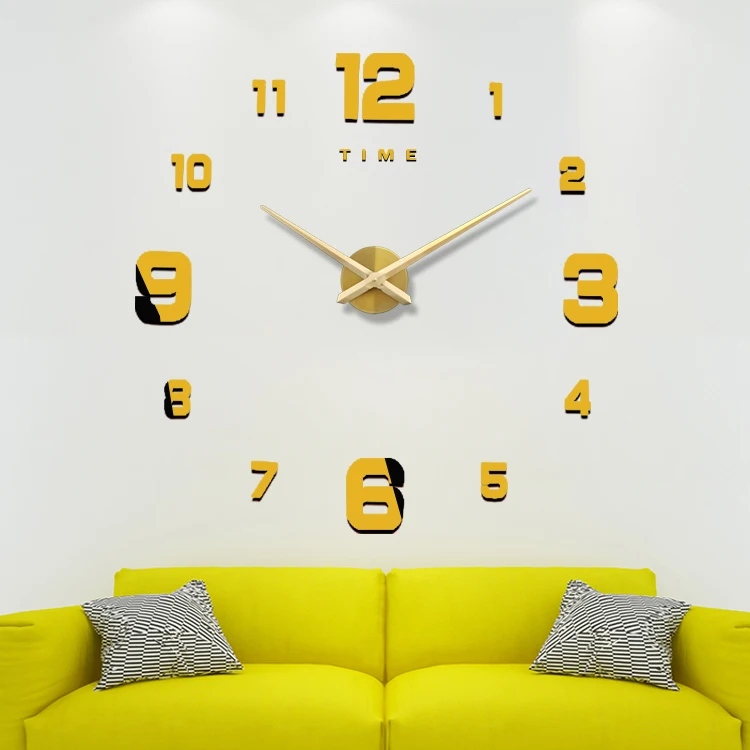 

clock 40inch sticker mirror digital large Acrylic wall clock DIY 3d wall clock sticker big 3d wall sticker