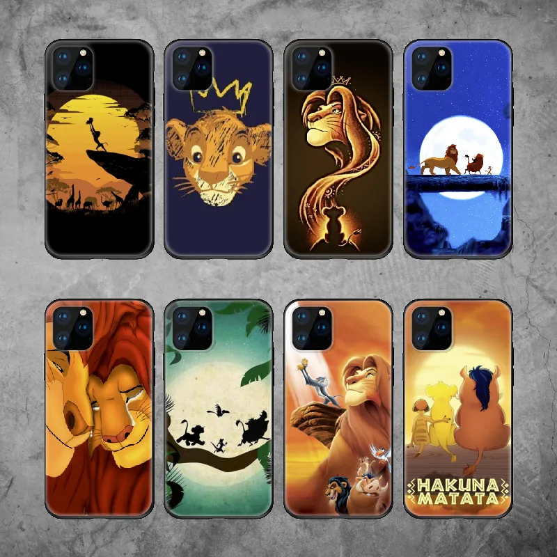 

For iPhone 11 Pro 6S 5S SE 8 8Plus X 7 7Plus XS Max Soft Plastic Fundas Coque Cover Lion King Pumba Hakuna Matata