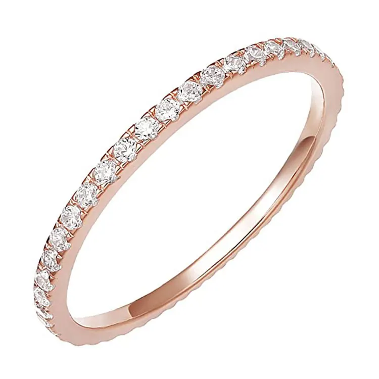 

2021 Wholesale Latest Stylish Zircon Rose Gold Plated Ring Engagement Dainty Couple Diamond Ring, Gold\silver\rose gold