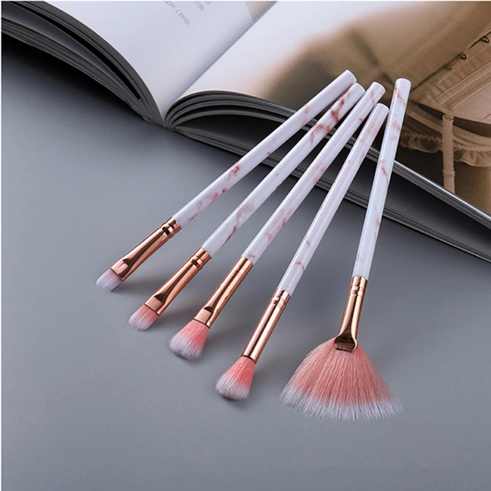 

Eye Shadow Brushes Kit Professional Marble Travel Size Makeup Brush Set 5pcs, Customized color