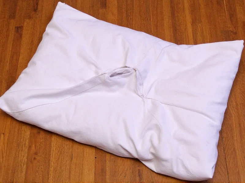 No-sew dog bed construction showing pillowcase method