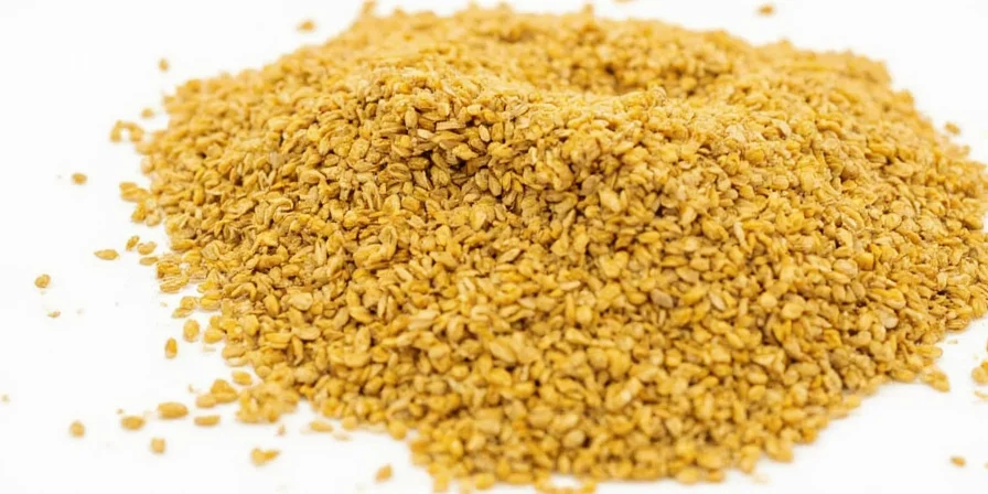 Mustard Seeds on Wooden Table