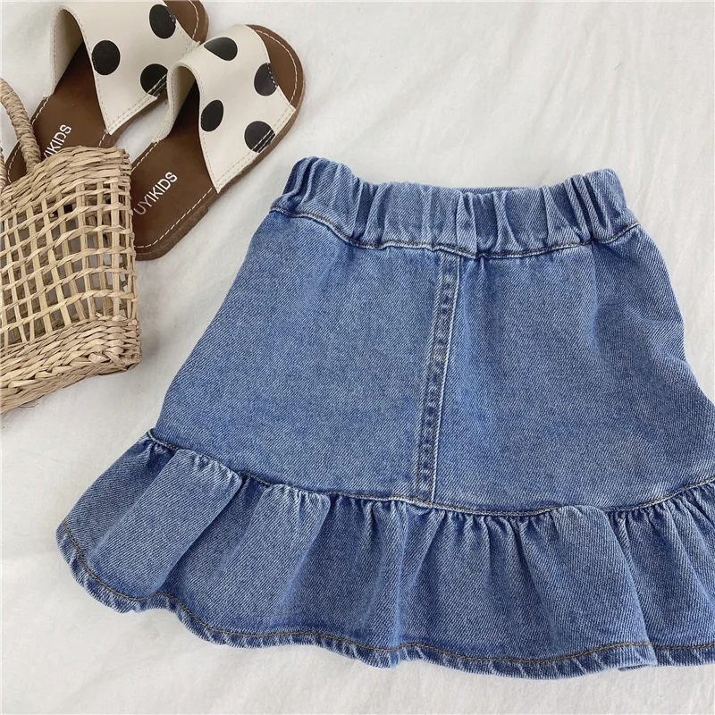 

Good quality mini school girl blue girls baby infant kids demin skirts jean girls' skirts