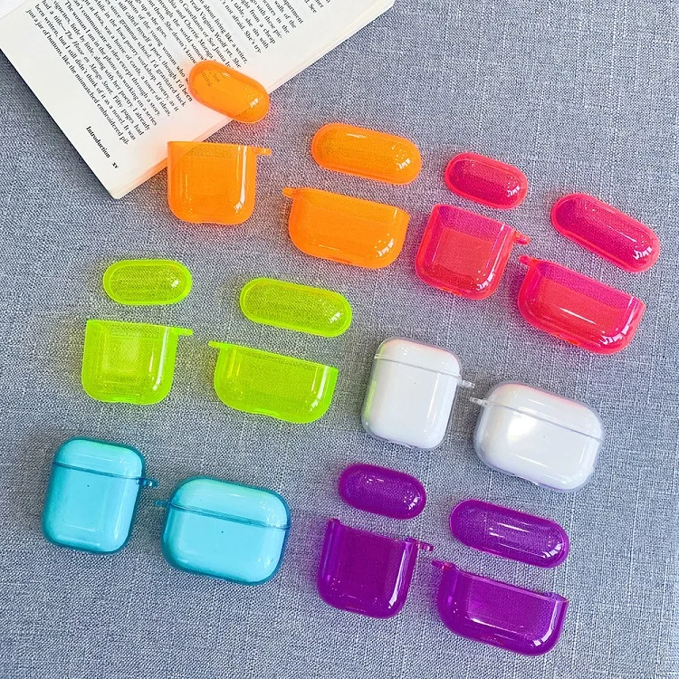 

Luxury Cute Transparent Candy Color Earphone Case For AirPods 2 1 Pro TPU Plastic Cases Wireless Headphone Shell Accessories