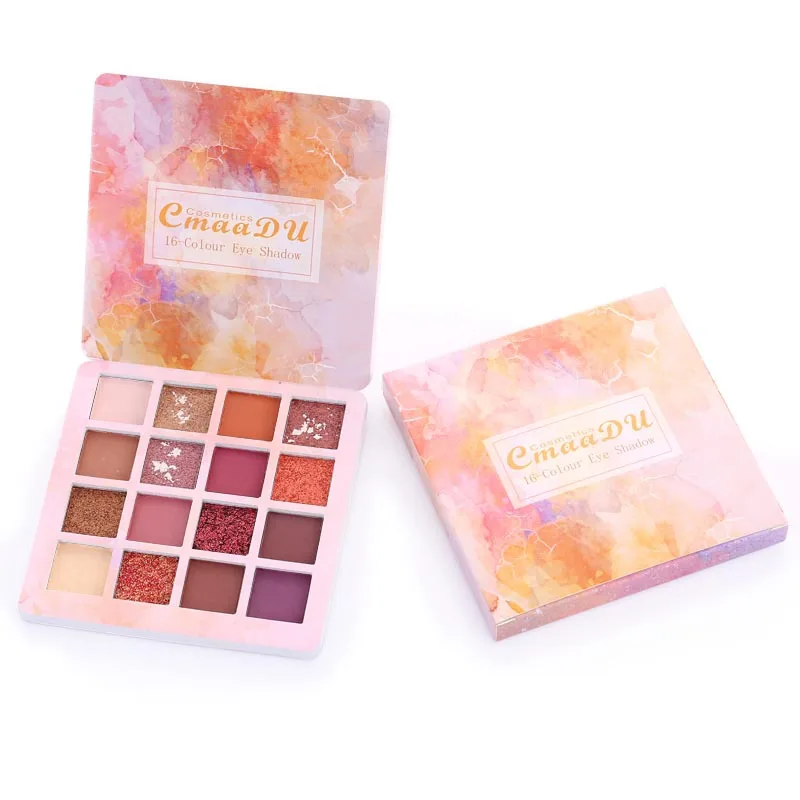 

Cmaadu 16 color glitter matte flash metallic eyeshadow palette shimmer flash powder 16C eye shadow waterproof eye makeup