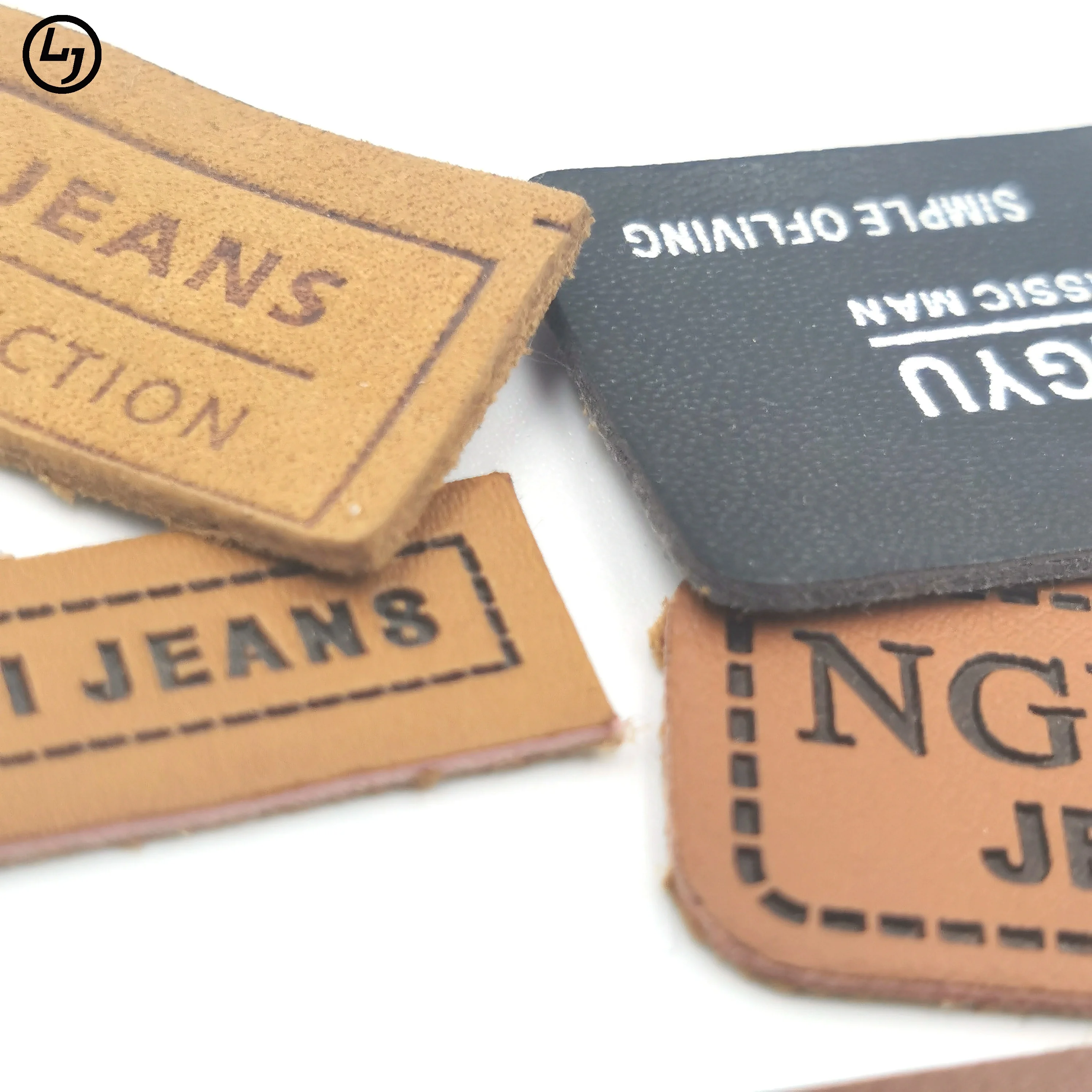 

Cheap customized jeans PU leather label leather other label clothing customization, Custom color