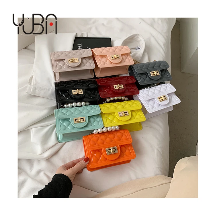 

Luxury designers hand bags high quality Chains Shoulder Bolsa 2021 New Mini Jelly Cute kids bags girls handbag, Customizable