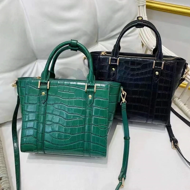 

New Crocodile Cow Leather Handbag 2021 New Shoulder Bags Crocodile Women Genuine Leather Handbag