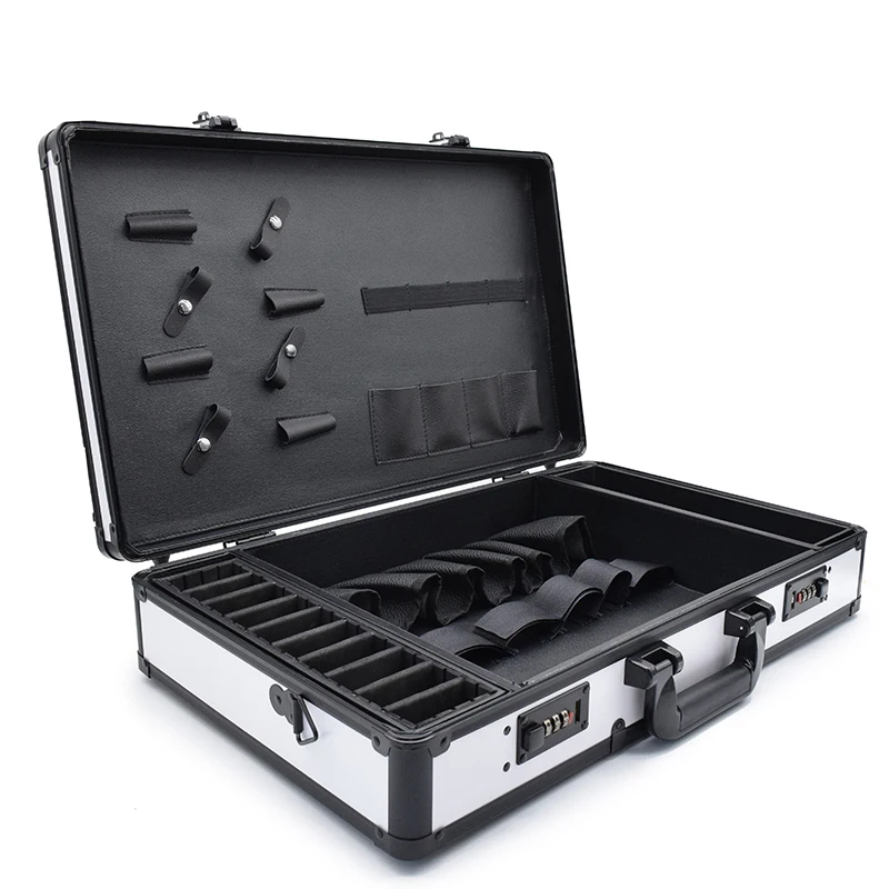 

Professional Multifunction Barber Shop Hairdressing Tool Storage Box Salon Accessories Suitcase, As shown