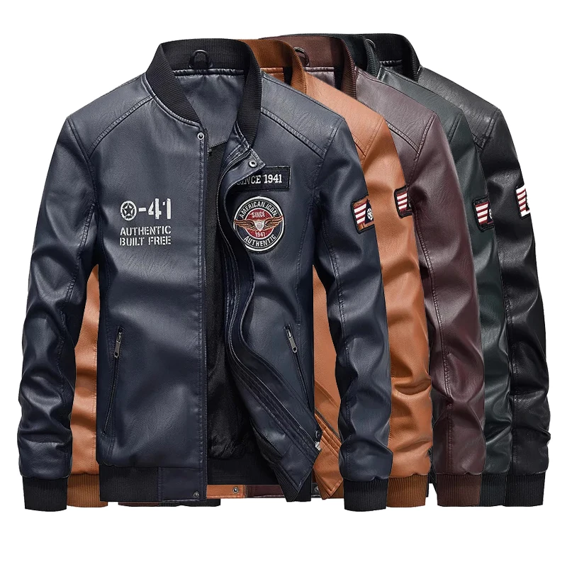 

plus size jackets leather jacket motorcycle style business overcoat men jackets winter