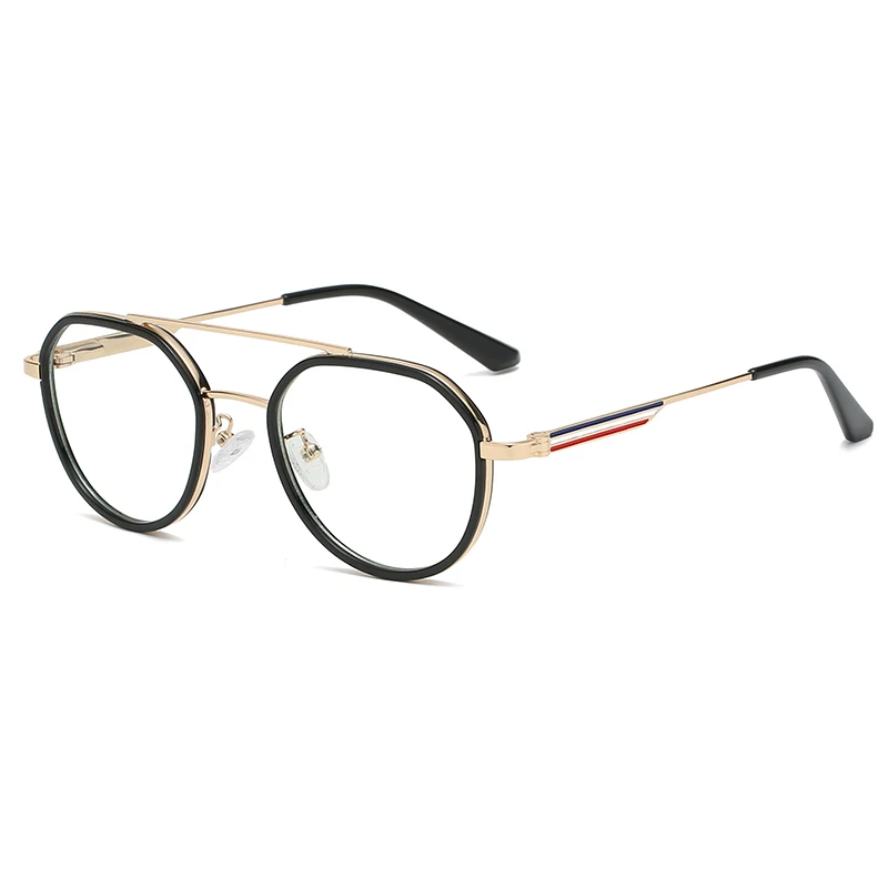 

Retro Double Bridge Spring Hinge Round Frame Glasses For Optical Unisex Eyeglasses Logo OEM