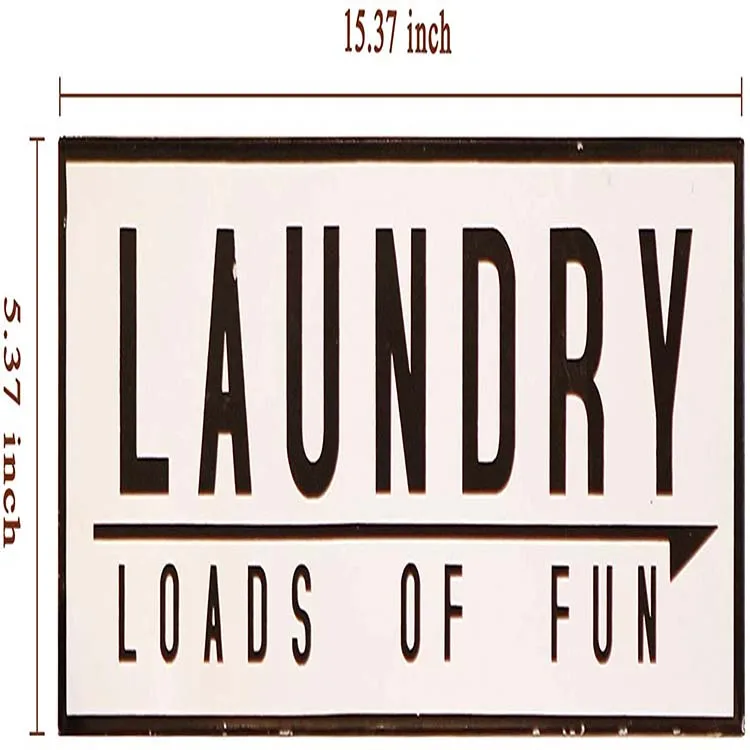 

Decorative Wall Plaque Sign for Laundry Room 15.37 Inches by 5.12 Inches White, Customized color