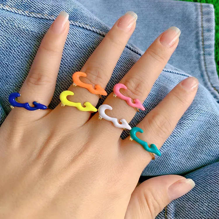 

RA1115 Hot Selling Neon Love in Arabic Rings,Enamel Rainbow Colorful Houb Arabic Letter Rings for Ladies,Arabic Jewelry