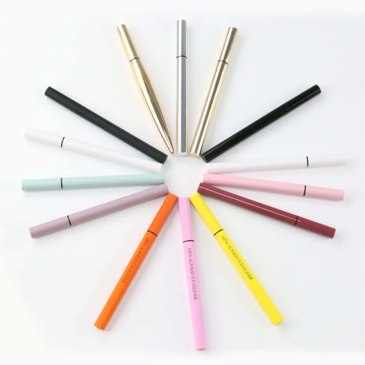 

wholesale soft thin eyeliner brush sticky 2 in 1 eyeliner adhesive for eyelashes, 5 colors
