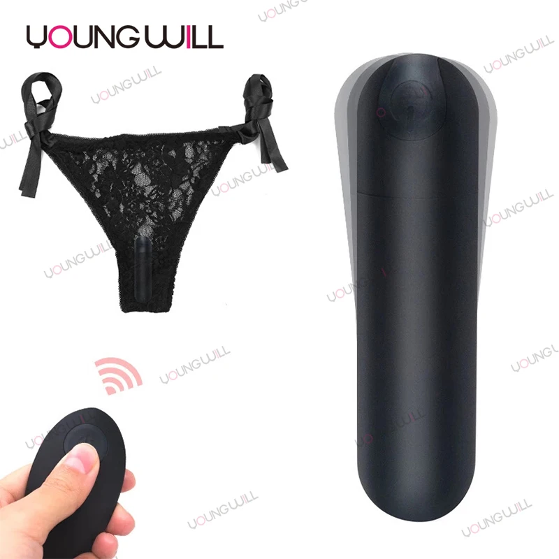 

Mini Vibrator Remote Control 10 Speeds Lace Strap on Clitoral Vibrating Bullet Egg pantie Sex Toys for Women