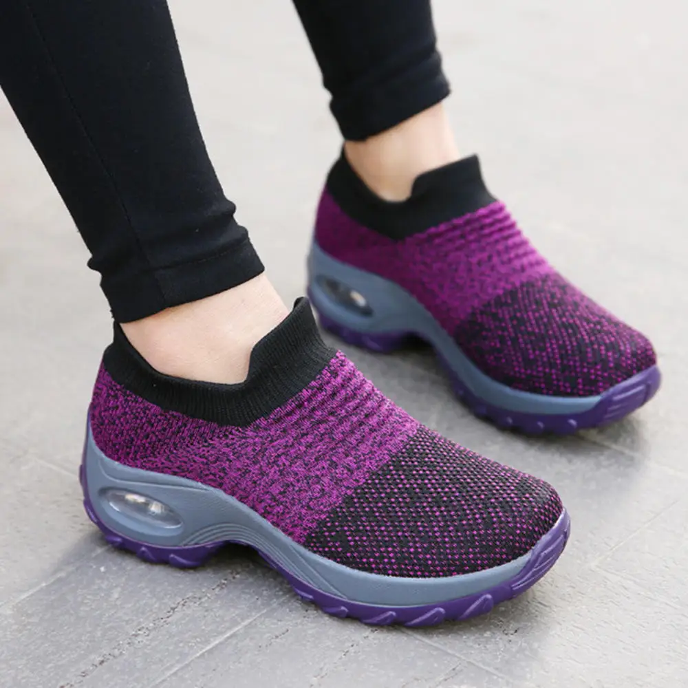 

Large Size Women Outdoor Breathable Sock Mesh Rocking Sneakers