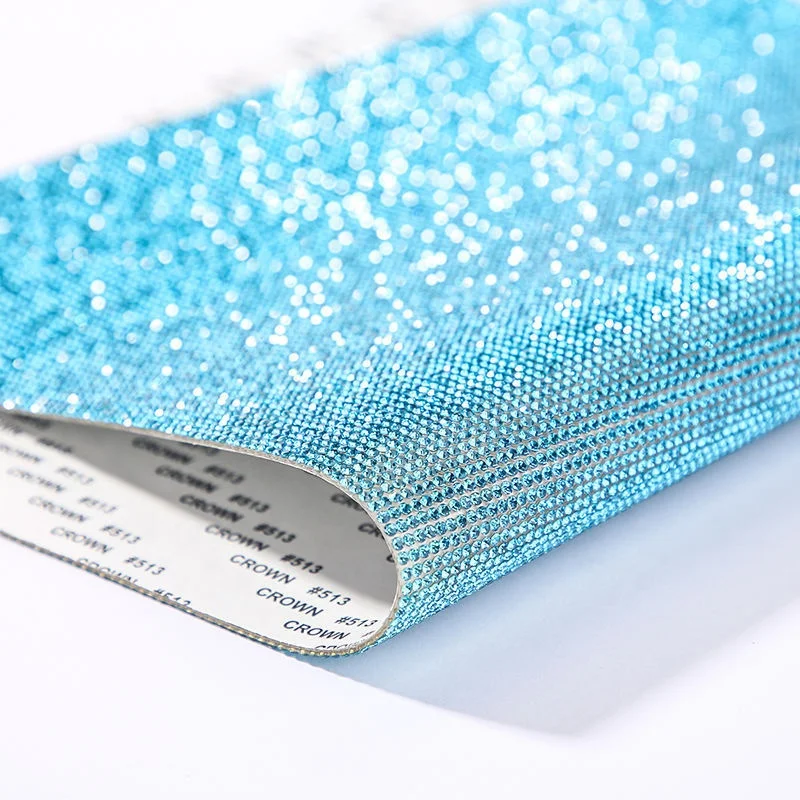 

HZRcare Decorative Aquamarine Crystal Rhinestone Sheet Hot Fix Rhinestone Mesh Sticker For Garment Accessories