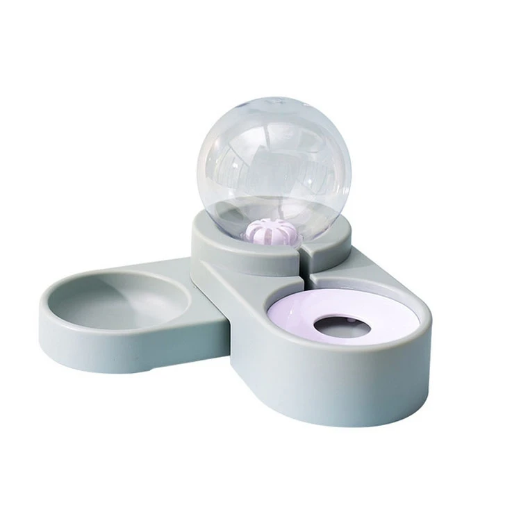 

Pet Cat Dog Automatic Refill Water Drinking Fountain Double Bowl Food Bottle