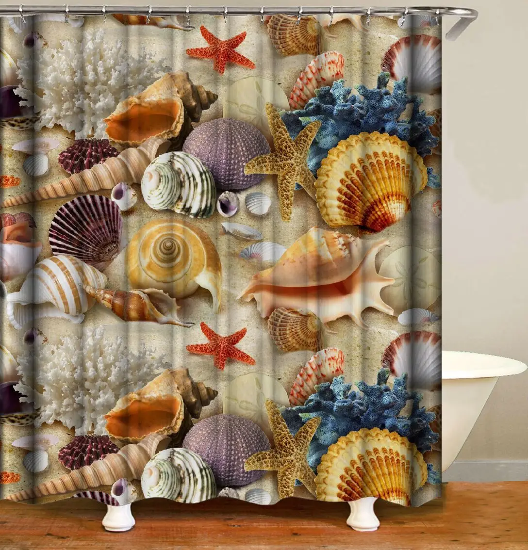 

Durable Waterproof Mildew Resistant Bathroom 3D Shower Curtain Custom Shower Curtain